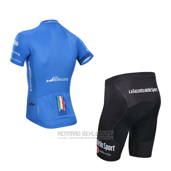 2014 Fahrradbekleidung Giro D'italien Blau Trikot Kurzarm und Tragerhose